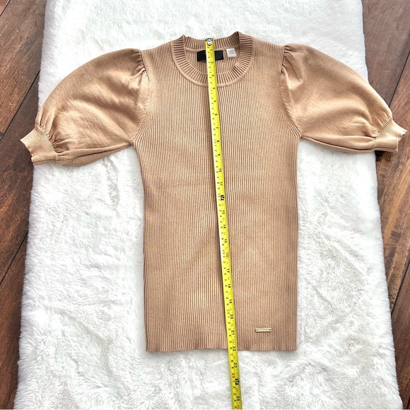 T Tahari Puff Short Sleeve Top Tan Size XS - Picture 14 of 14